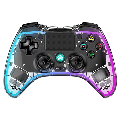 High configuration LED light transparent PS4 controller for PC and Android_iOS